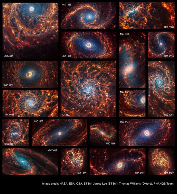 Exploring Nearby Spiral Galaxies: James Webb Telescope Unveils Stunning Images